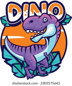 Cute Dinosaur mascot vector with premium quality stock