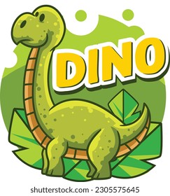Cute Dinosaur mascot vector with premium quality stock