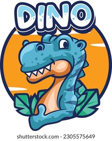 Cute Dinosaur mascot vector with premium quality stock