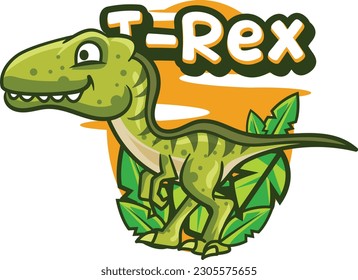 Cute Dinosaur mascot vector with premium quality stock