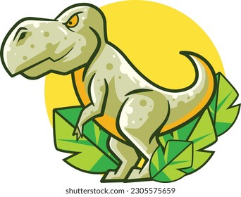 Cute Dinosaur mascot vector with premium quality stock
