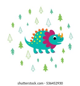 cute dinosaur merry christmas card