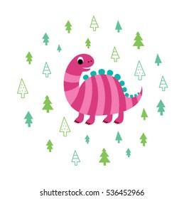 cute dinosaur merry christmas card