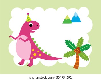 cute dinosaur message card