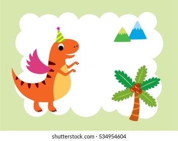 cute dinosaur message card