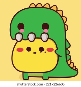 cute dinosaur monster drawing illustration