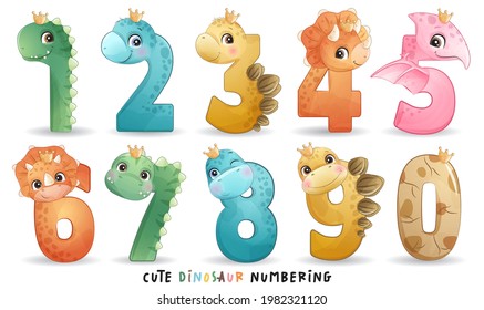 Cute dinosaur with numbering collection