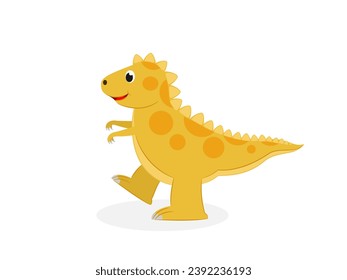 Cute dinosaur on white background.
