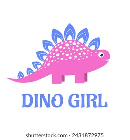 Cute dinosaur on a white background. Vector illustration