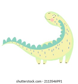 Cute dinosaur on white  isolated background