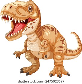 Cute dinosaur with open mouth roaring