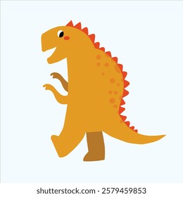 the cute dinosaur with orange color design