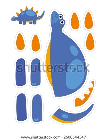 cute dinosaur paper cut paste craft art printable learning sheet kids activity for kids