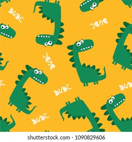 Cute Dinosaur Pattern Design As Vector