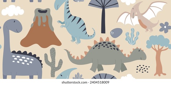 cute dinosaur pattern, dino pattern, cute dinosaur, dinosaur seamless pattern.