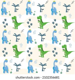 cute dinosaur pattern vector design background