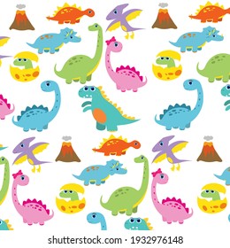 cute dinosaur pattern vector illustration