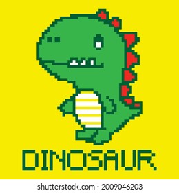 cute dinosaur pixel art design