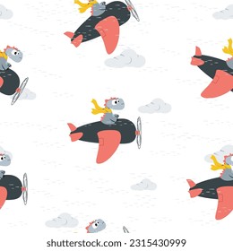Cute dinosaur with plane, vector design. T-shirt graphic illustration for kids. Invitations, birthday celebrations and postcards for special occasions. Adorable hand drawn kids dinosaur characters in 