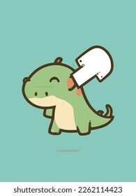 a cute dinosaur is playing