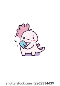 a cute dinosaur is playing