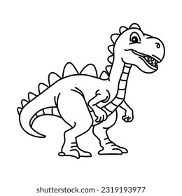 Cute dinosaur posing. Isolated vector dinosaur.
