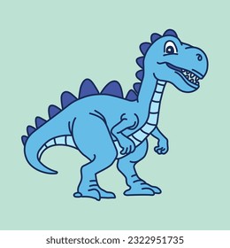 Cute dinosaur posing. Isolated vector dinosaur. Dinosaur lover. 