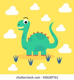 Cute dinosaur poster template for children