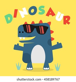 Cute dinosaur poster template for children