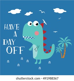cute dinosaur poster template for children