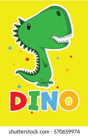 cute dinosaur poster template for children