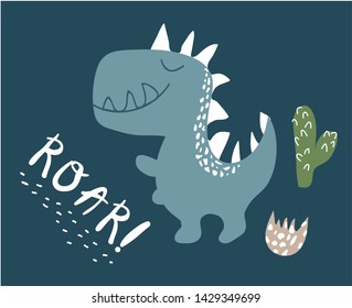 cute dinosaur print . childish vector illustration for kids t shirt, clothes,fabric