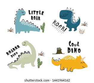 cute dinosaur print . childish vector illustration for kids t shirt, clothes,fabric