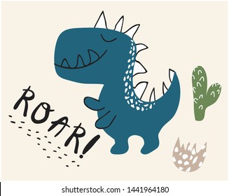 cute dinosaur print . childish vector illustration for kids t shirt, clothes,fabric