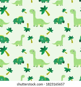 Cute dinosaur print seamless pattern for fabric textiles kids