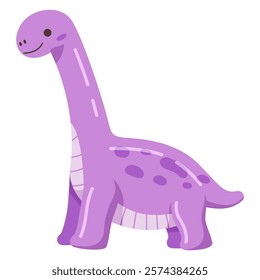 Cute Dinosaur Purple Brachiosaurus Illustration