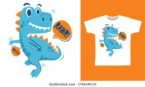 Cute-Dinosaurier-Designer-Vektorgrafik für Druck auf T-Shirt