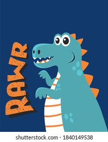 Cute Dinosaurier rawr Design Vektorgrafik Design.