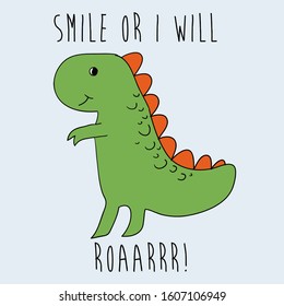 cute dinosaur roar illustration vector 