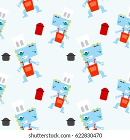 Cute Dinosaur Seamless Pattern Design Vector Illustration