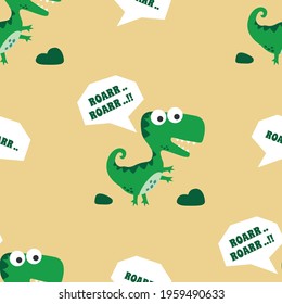 Cute dinosaur seamless pattern. Cute dinosaur pattern for fabric, baby clothes, background, textile, wrapping paper and other decoration.