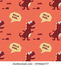 Cute dinosaur seamless pattern. Cute dinosaur pattern for fabric, baby clothes, background, textile, wrapping paper and other decoration.