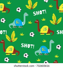 Cute Dinosaur seamless pattern. Funny dinosaur theme wrapping paper design. 