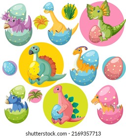 Cute dinosaur seamless pattern illustration