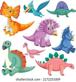 Cute dinosaur seamless pattern illustration