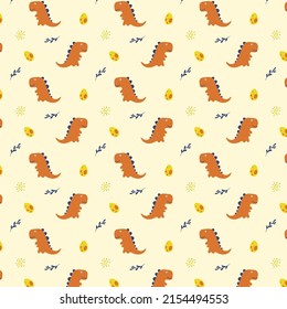 cute dinosaur seamless pattern vector