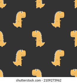 Cute dinosaur seamless patterns set and lettering - little princess. Digital paper. Creative childish print for fabric, wrapping, textile, wallpaper, apparel, scrapbooking