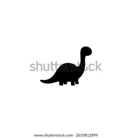 Cute dinosaur silhouette icon vector flat design.