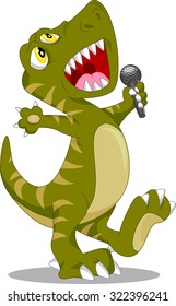 cute dinosaur singing cartoon