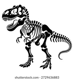Nette Dinosaurier Skelett Cartoon Vektorgrafik.